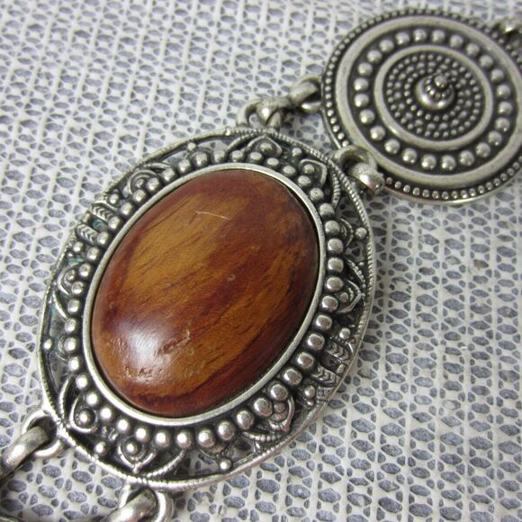 Vintage Concho Belt Womens Large Medallion Wood Chain Western Fashion main image 6